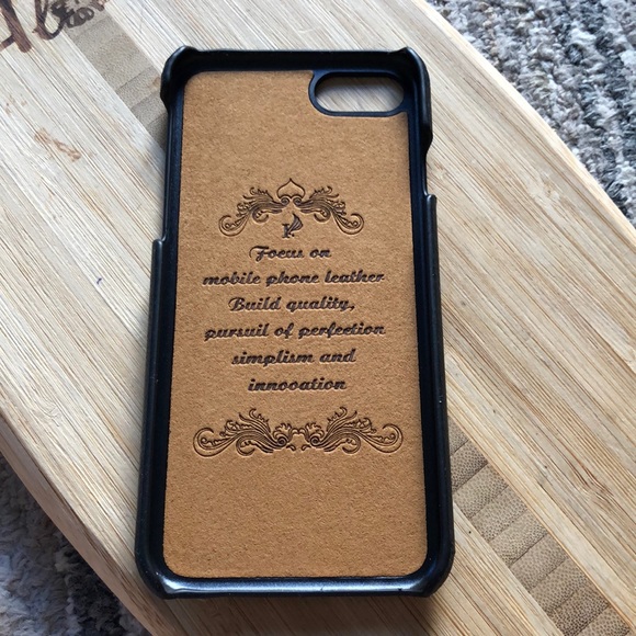 Black Faux Leather iPhone 8 or 7 case - Picture 2 of 5